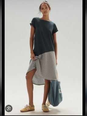 Anthropologie t-shirt dress with an asymmetrical hem